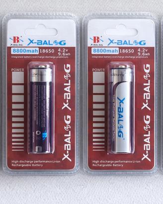 4 Batterie 18650 Polo Sporgente 4,2V 8800 mAh