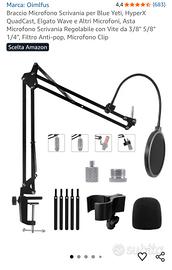 Braccio/supporto per microfoni streaming
