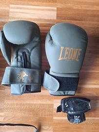 guanti boxe NUOVI Leone 16oz + fasce mani e polsi