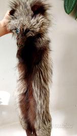 Stola sciarpa vera volpe argentata