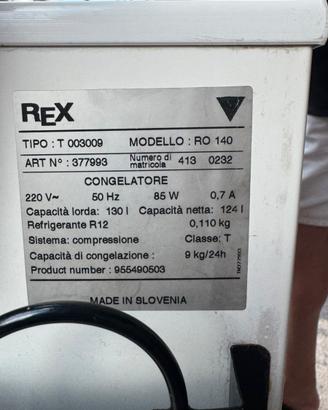 Congelatore a Pozzetto Marca Rex