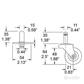 Ruote da 50 ad incasso con perno MARSHALL FENDER