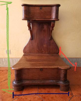 inginocchiatoio in noce epoca '700