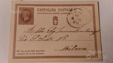 2 cartoline del 1878 regno d'italia
