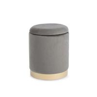Pouf in velluto grigio chiaro