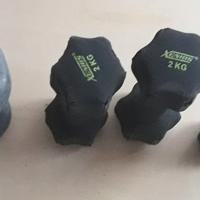 Quattro manubri pesi fitness