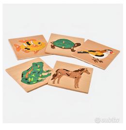 5 incastri animali Montessori