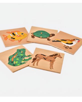 5 incastri animali Montessori