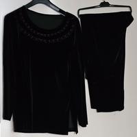 Maglia velluto + pantalone in velluto colore nero