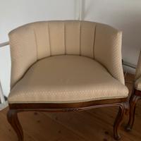 Coppia poltroncine anni 50 noce e tessuto