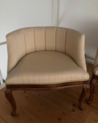 Coppia poltroncine anni 50 noce e tessuto
