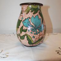 Vaso stile decò moderno, dipinto a mano, unico