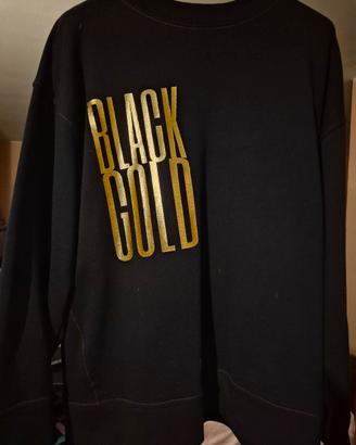 felpa nera Black Gold  "Brazza Gang" taglia XL