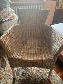 Sedia intrecciata tipo vimini. Stile VINTAGE.