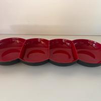 Antipastiera Tupperware 4 scomparti – rosso/nero