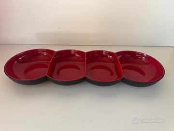 Antipastiera Tupperware 4 scomparti – rosso/nero