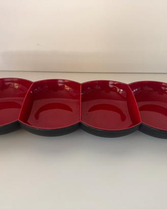 Antipastiera Tupperware 4 scomparti – rosso/nero