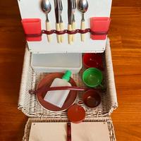 Cestino in vimini pic nic originale anni '60