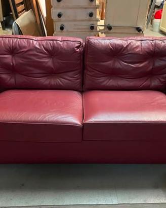 Divano in vera pelle rossa