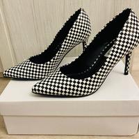 Décolleté Steve Madden a scacchi bianchi e neri