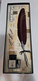 Penna stilografica a piuma con calamaio NUOVO