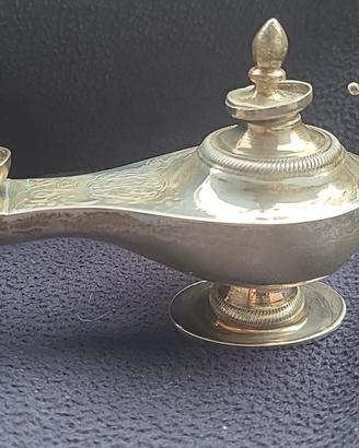 Lampada a stoppino in argento Anni '50