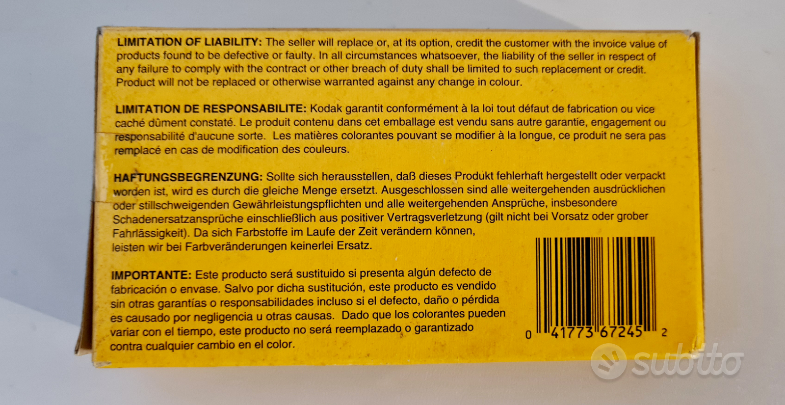 Kodak Kodak Printomatic Yellow Fotocamera Istantanea - Garanzia