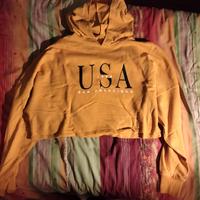 felpa crop top gialla H&M USA san francisco L