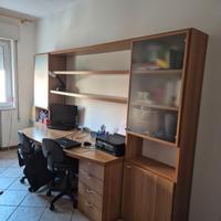 Studio completo, scrivania e libreria a ponte
