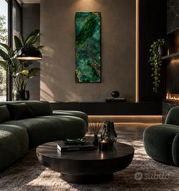 Quadro astratto 120x40 cm in resina fatto a mano