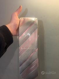 Cravatta loutiers rosa/grigio