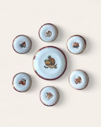 Set 7 Piatti da Frutta in Porcellana Vintage
