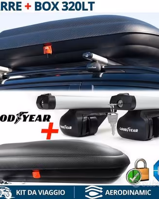 BAULE Box Tetto + BARRE per FIAT GRANDE PANDA