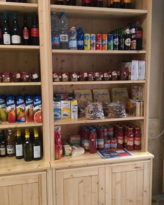 Mobili libreria dispensa in legno massello vetrina