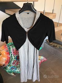 Vestito grigio benetton e coprispalla