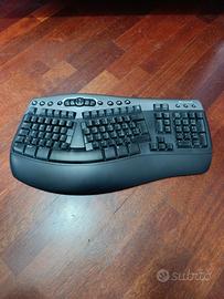 tastiera ergonomica Microsoft vintage senza fili 