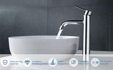 Miscelatore e piletta per lavabo d'appoggio