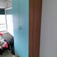 armadio 2 ante colore ciliegio/verdeacqua