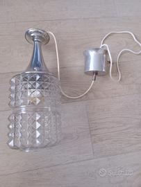 Lampadario in vetro e alluminio anni 60/70 origin.