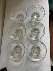 6 coppette in vetro per gelato o macedonia Anni 80