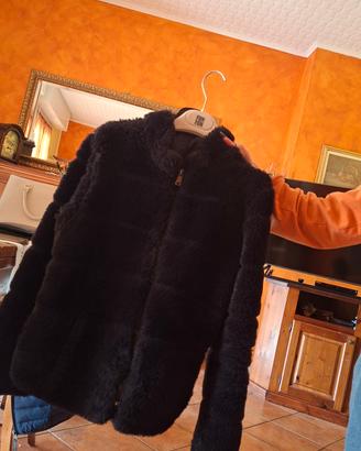 giubbotto di pelliccia sintetica tg xs