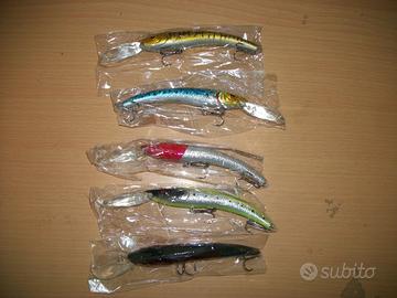 Lotto 5 Minnow esche artificiali pesca 170mm 17 gr