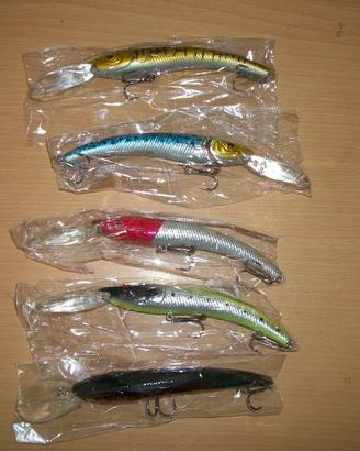 Lotto 5 Minnow esche artificiali pesca 170mm 17 gr
