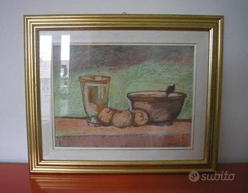 Quadro con dipinto firmato e cornice cm 55x45