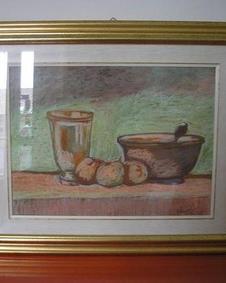 Quadro con dipinto firmato e cornice cm 55x45