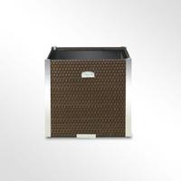 Fioriera polyrattan 48x48x48 design + acciaio