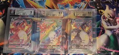 Trio Charizard Vmax Italiano Bgs 9 - Bgs 9.5