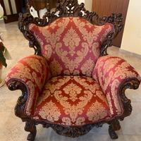 Coppia poltrone barocche restaurate anni cinquanta