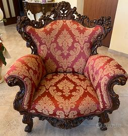 Coppia poltrone barocche restaurate anni cinquanta