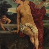 Antico dipinto olio su tela  del 700 L’amor sacro